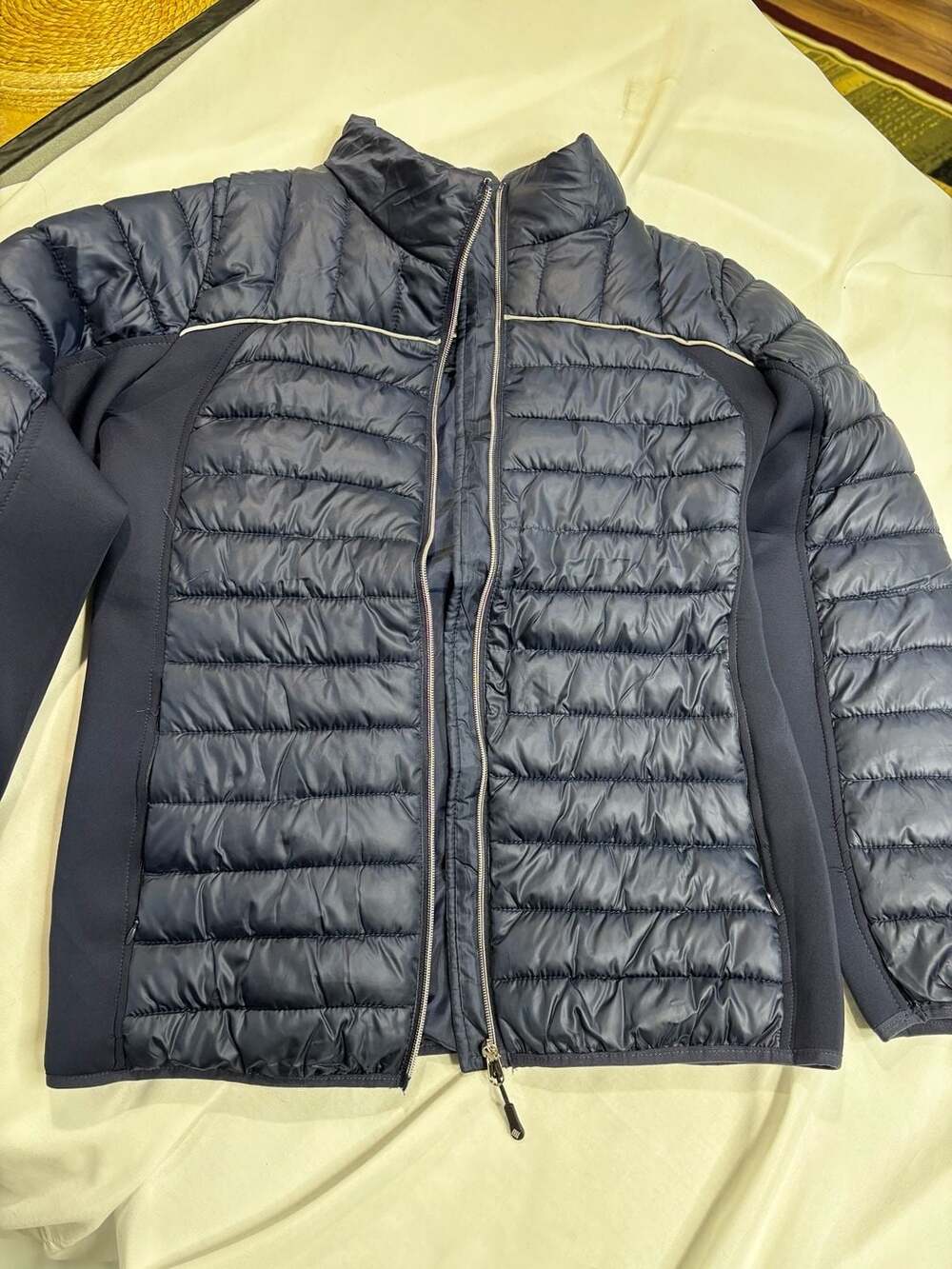 Big Chill Freestyle Women's Navy Blue Quilted Mixed Media Active Puffer Jacket
